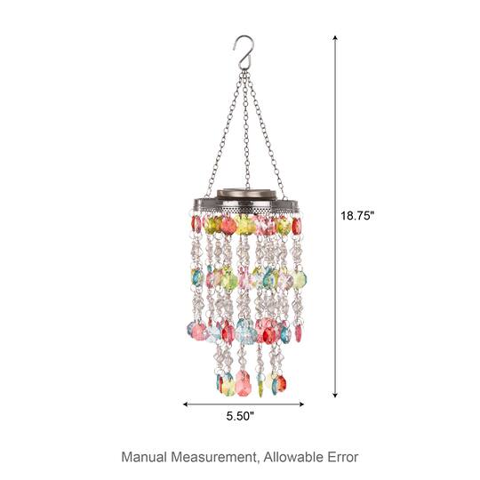 Glitzhome® 18.75" Solar Lit Beaded Wind Chimes, 2ct.
